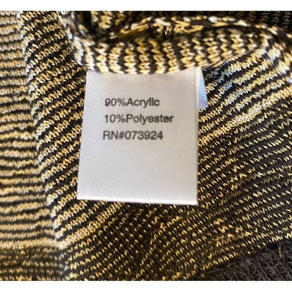 Ming Wang Small Brown Striped Knit Jacket Button Front Office Neutral - Picture 11 of 15